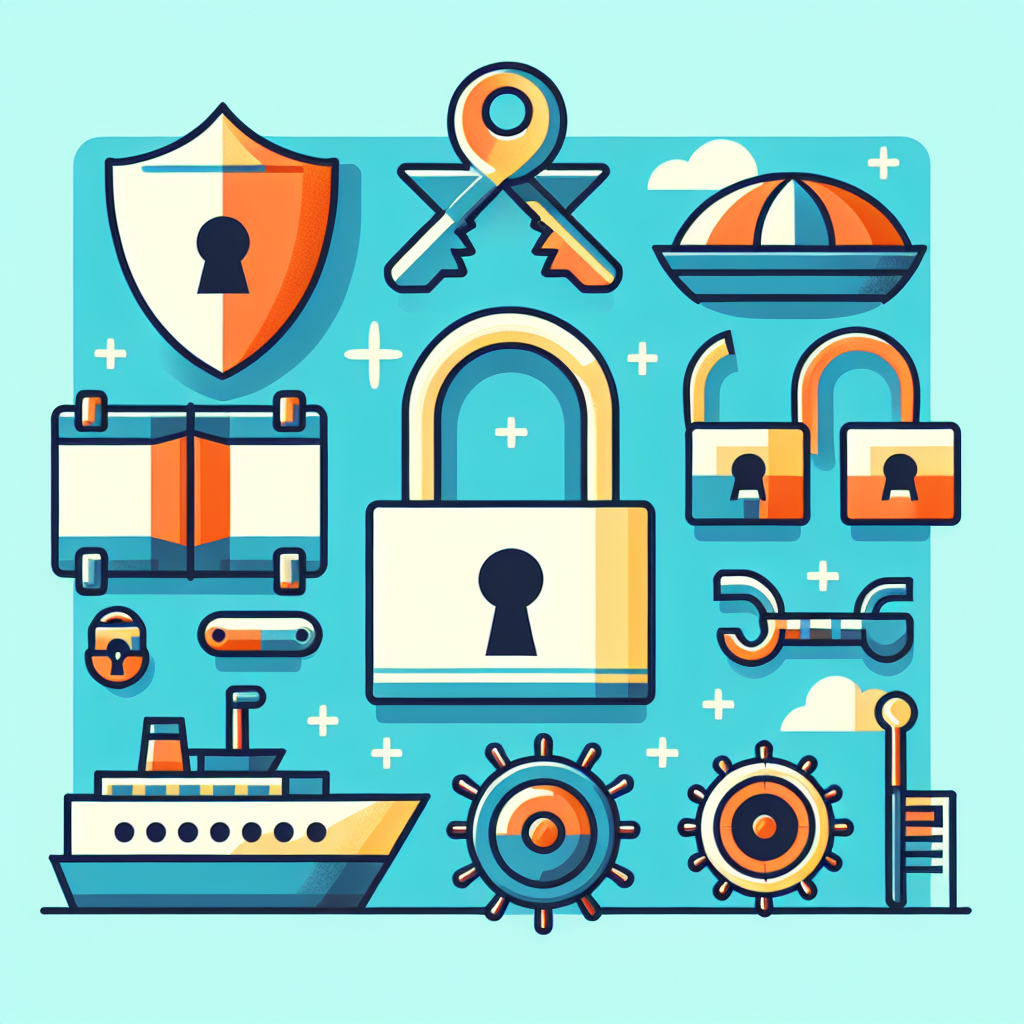 Hengelås på en båt for maritim sikkerhet