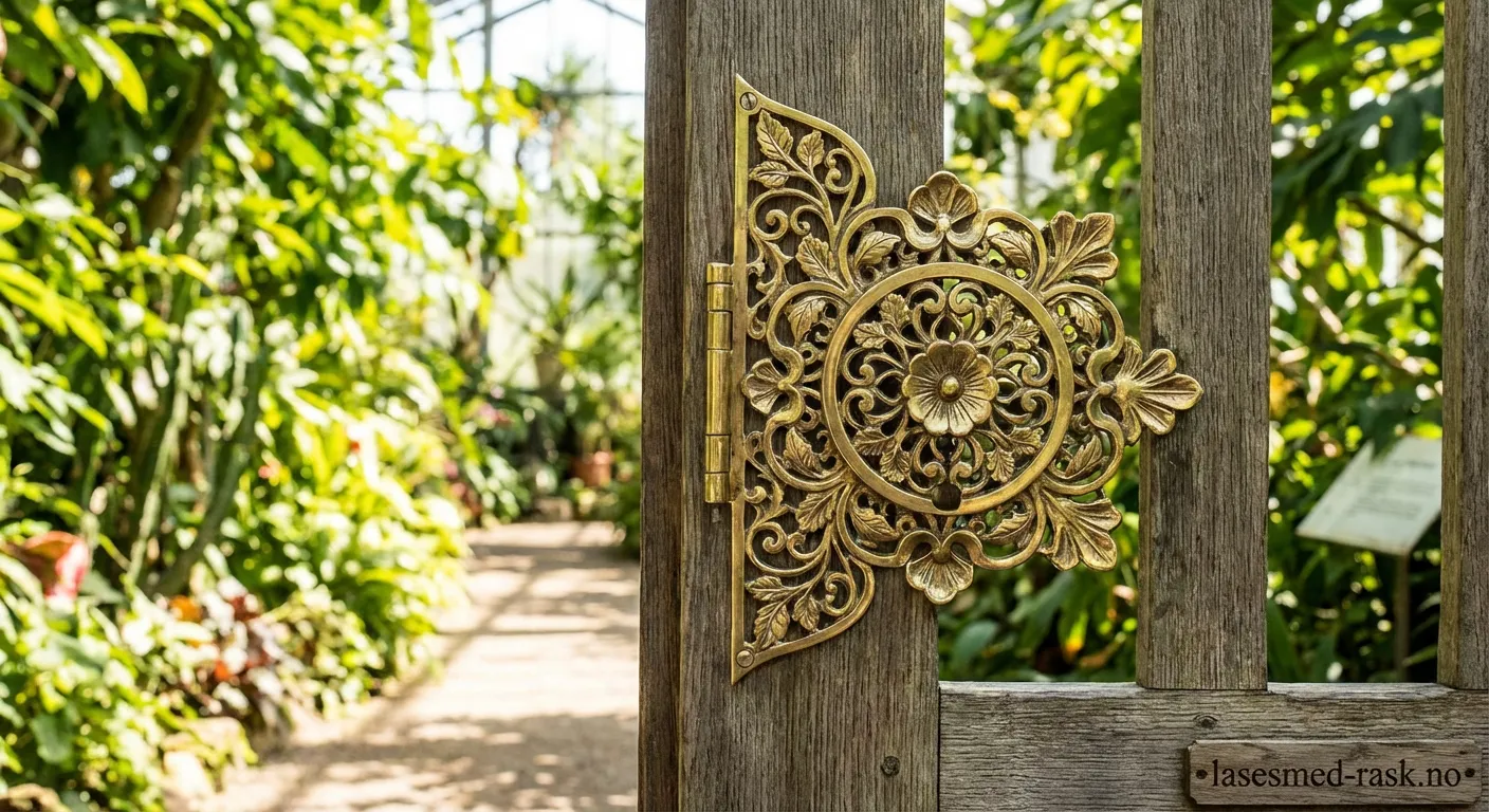 Nærbilde av en moderne dørlås installert på en dør i nærheten av Botanisk hage