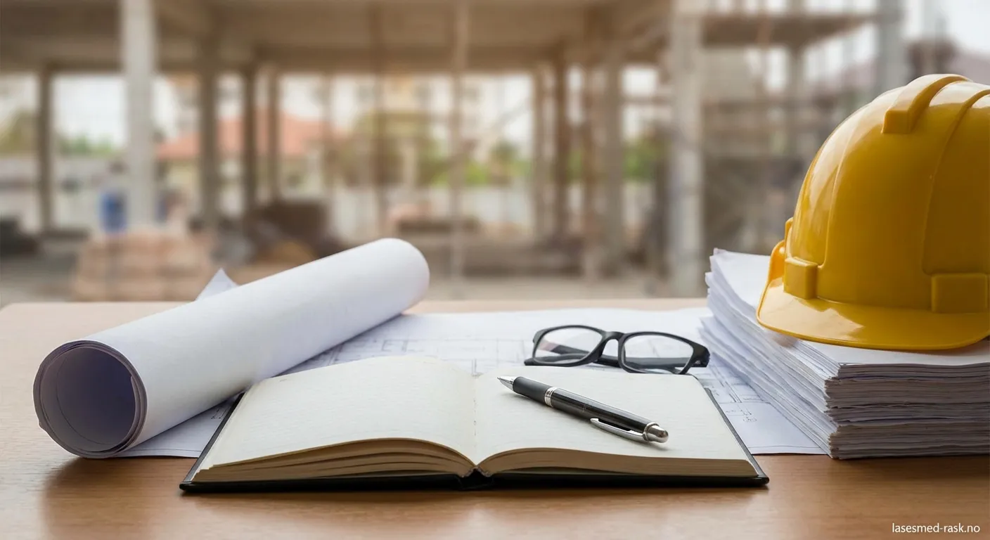 To personer som signerer en byggleder avtale og ser på tegninger