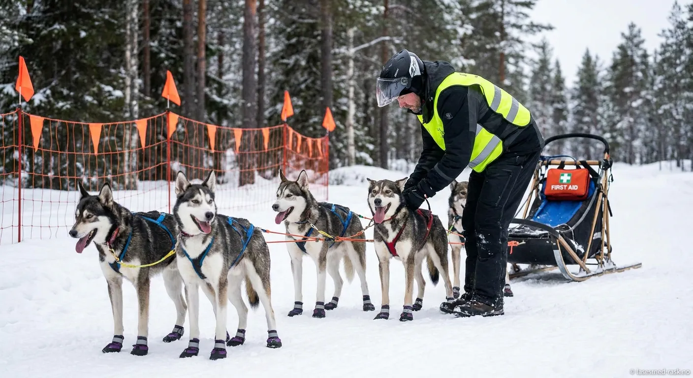 Hundeveddeløp med fokus på sikkerhet og riktig utstyr