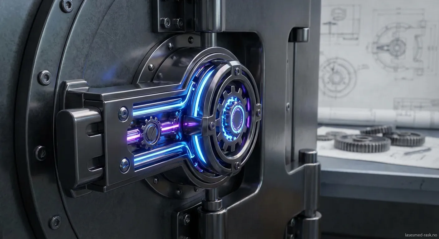 Nærbilde av en avansert Moscoviumlager lås mekanisme